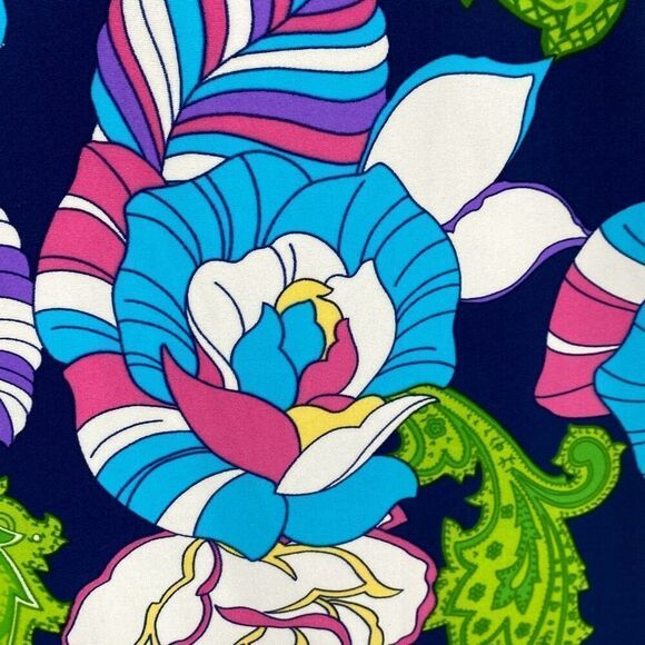 Jude  Connally Women’s Lisa Dress Floral Blue Multi Key Hole Halter Shift Stretc - Picture 10 of 12